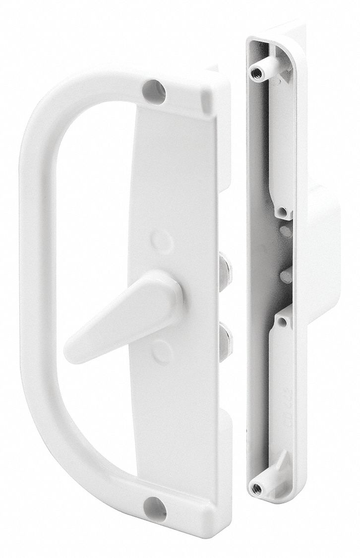 Sliding Door Lock: 1 1/4 in Lg, 3 in Wd, 7 3/16 in Ht