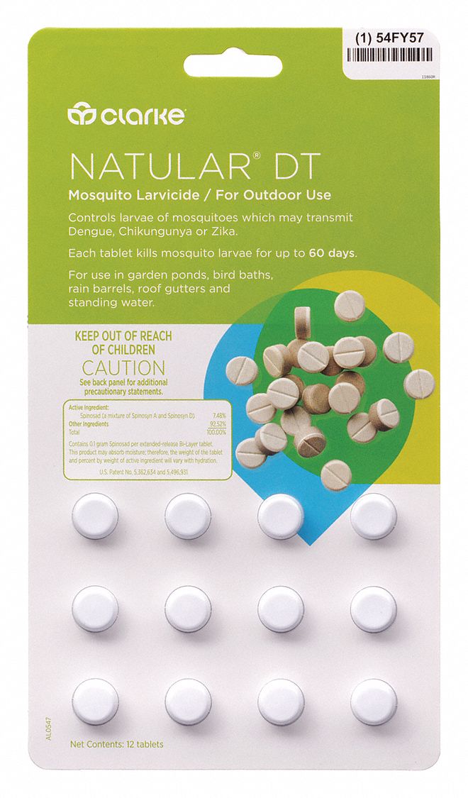 Natular Mosquito Larvicide Tablets 0 6 Oz Outdoor Only Deet Free Deet Concentration Spinosad 54fy57 r Grainger