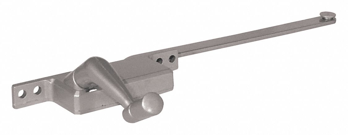 Window Operator: Crank, Handle Included, Left-Hand, Frame, Aluminum, 4 3/4 in Base Lg