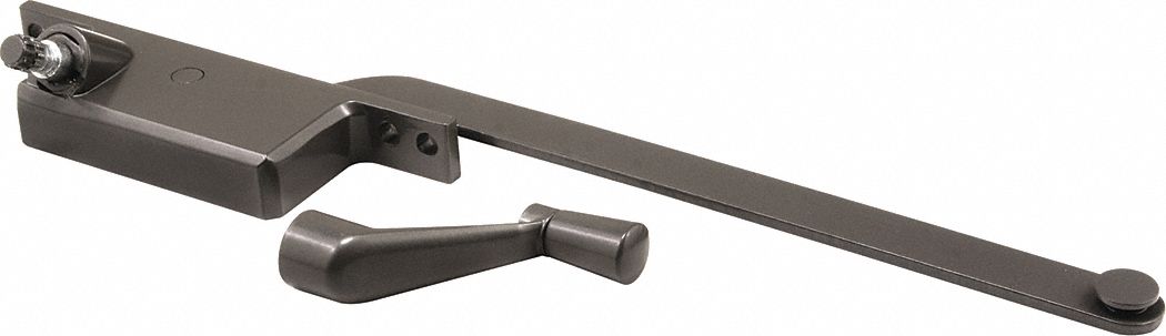 Window Operator: Crank, Handle Included, Left-Hand, Frame, Brown, 4 3/4 in Base Lg