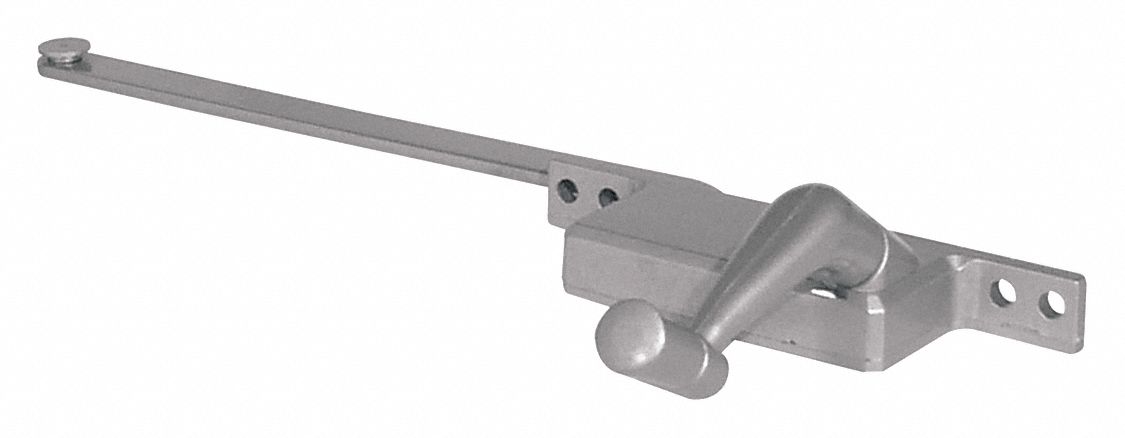 Window Operator: Crank, Handle Included, Right-Hand, Frame, Aluminum, 4 3/4 in Base Lg