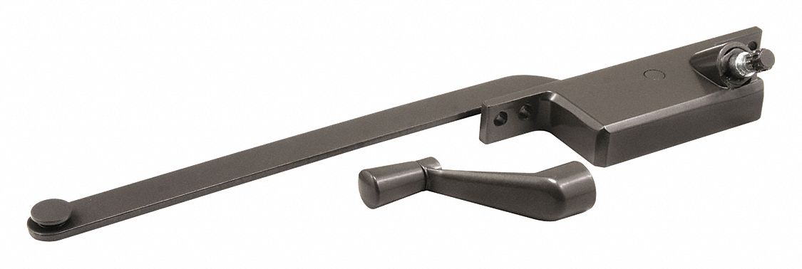 Window Operator: Crank, Handle Included, Right-Hand, Frame, Brown, 4 3/4 in Base Lg