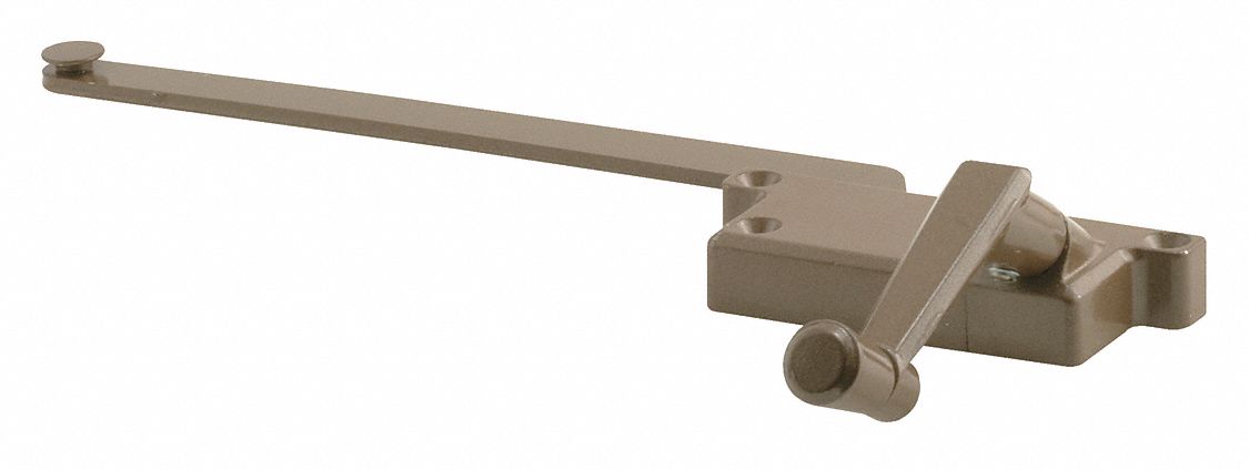 Window Operator: Crank, Handle Included, Right-Hand, Surface, Brown, 4 in Base Lg