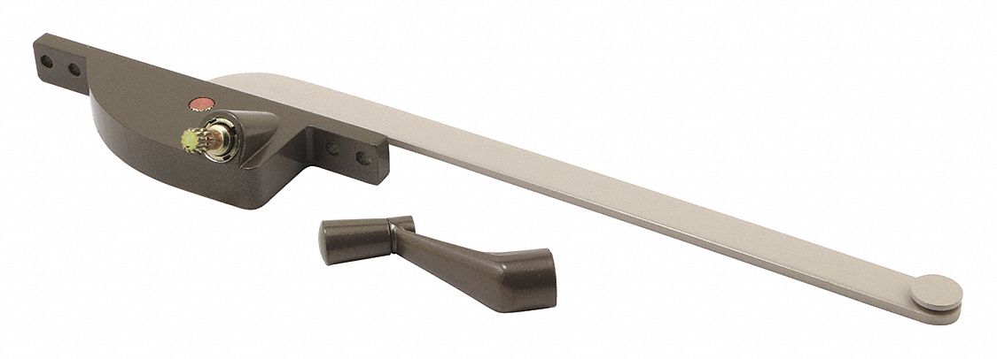 Window Operator: Crank, Handle Included, Left-Hand, Frame, Bronze, 4 3/4 in Base Lg