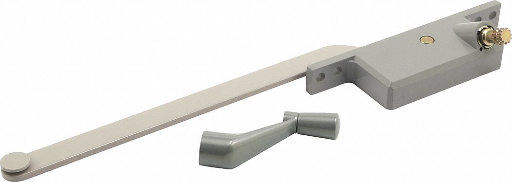 Window Operator: Crank, Handle Included, Right-Hand, Frame, Aluminum, 4 3/4 in Base Lg