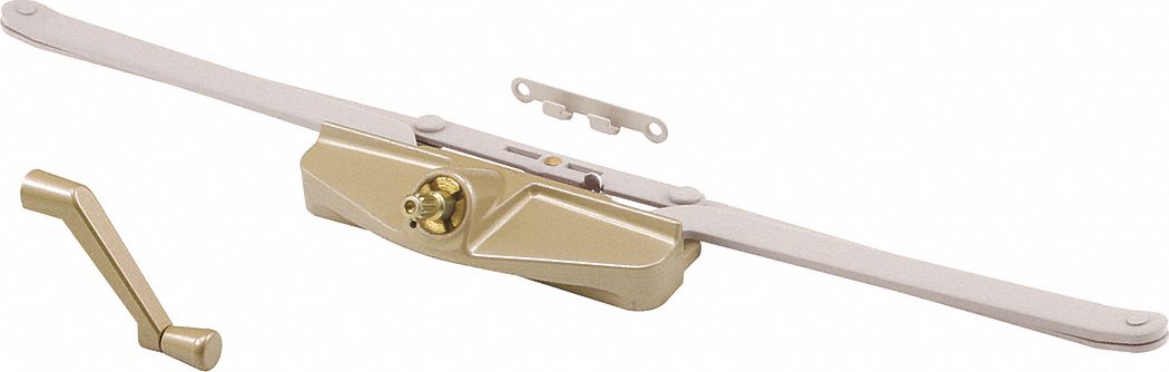 Window Operator: Crank, Handle Included, Non-Handed, Sash, Copper, 4 3/16 in Base Lg