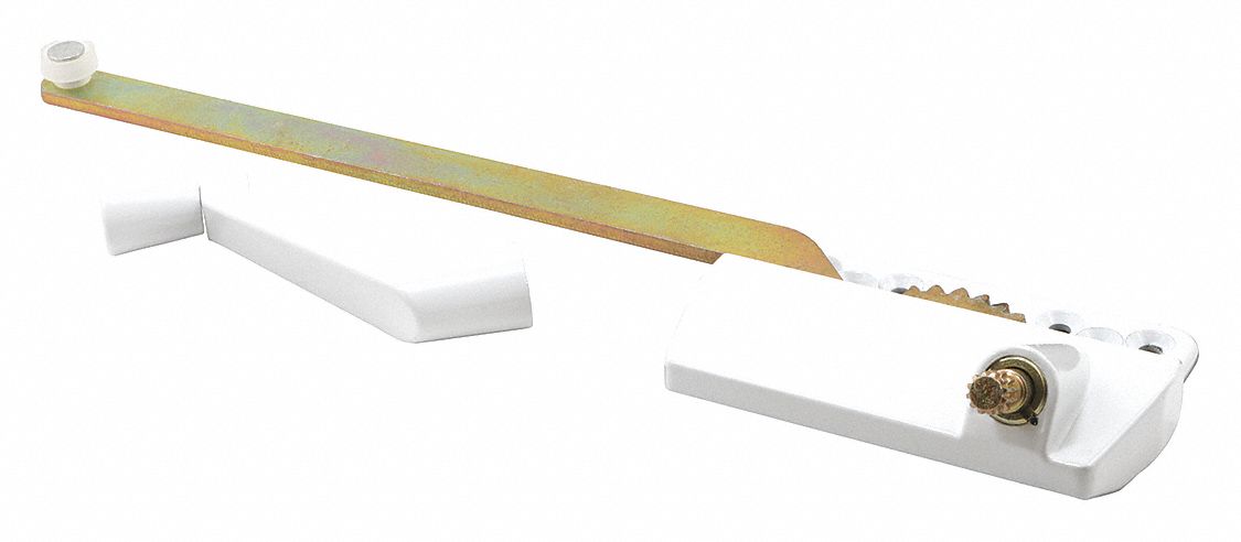 Window Operator: Crank, Handle Included, Left-Hand, Surface, White, 3 in Base Lg