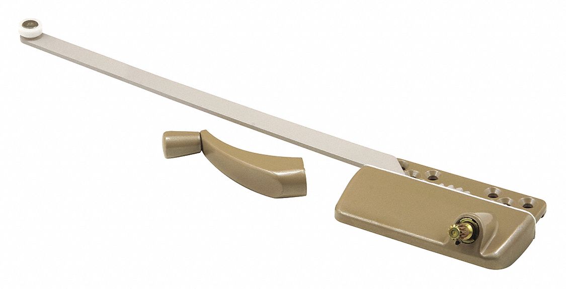 Window Operator: Crank, Handle Included, Left-Hand, Surface, Gold, 3 in Base Lg