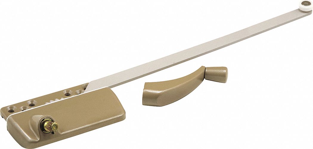 Window Operator: Crank, Handle Included, Right-Hand, Surface, Gray, 3 in Base Lg