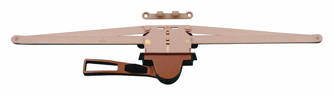 Window Operator: Lever, Handle Included, Left-Hand, Sash, Brown, 3 1/2 in Base Lg