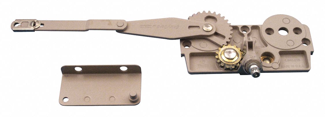 Window Operator: Handle Not Included, Left-Hand, Surface, Gray, 4 15/32 in Base Lg