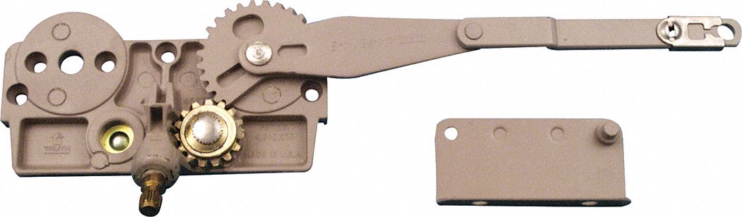 Window Operator: Handle Not Included, Right-Hand, Frame, Gray, 4 15/32 in Base Lg