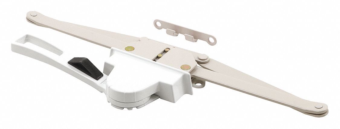 Window Operator: Lever, Handle Included, Non-Handed, Sash, White, 3 1/2 in Base Lg