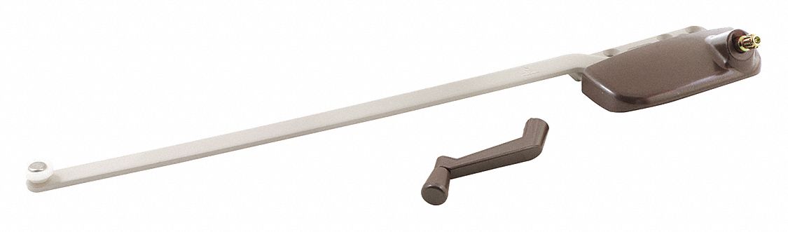 Window Operator: Crank, Handle Included, Left-Hand, Surface, Brown, 3 in Base Lg