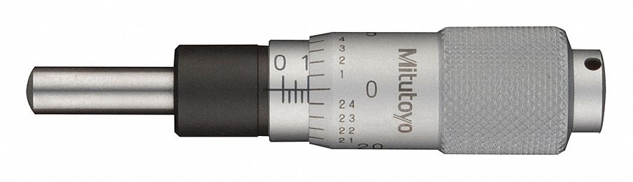 Mechanical Micrometer Head: 0 in to 1/2 in, Inch, 0.0001 in Accuracy