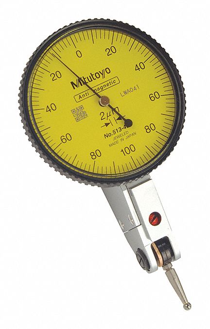 MITUTOYO Dial Test Indicator, Horizontal Indicator Style, Yellow, 0 to