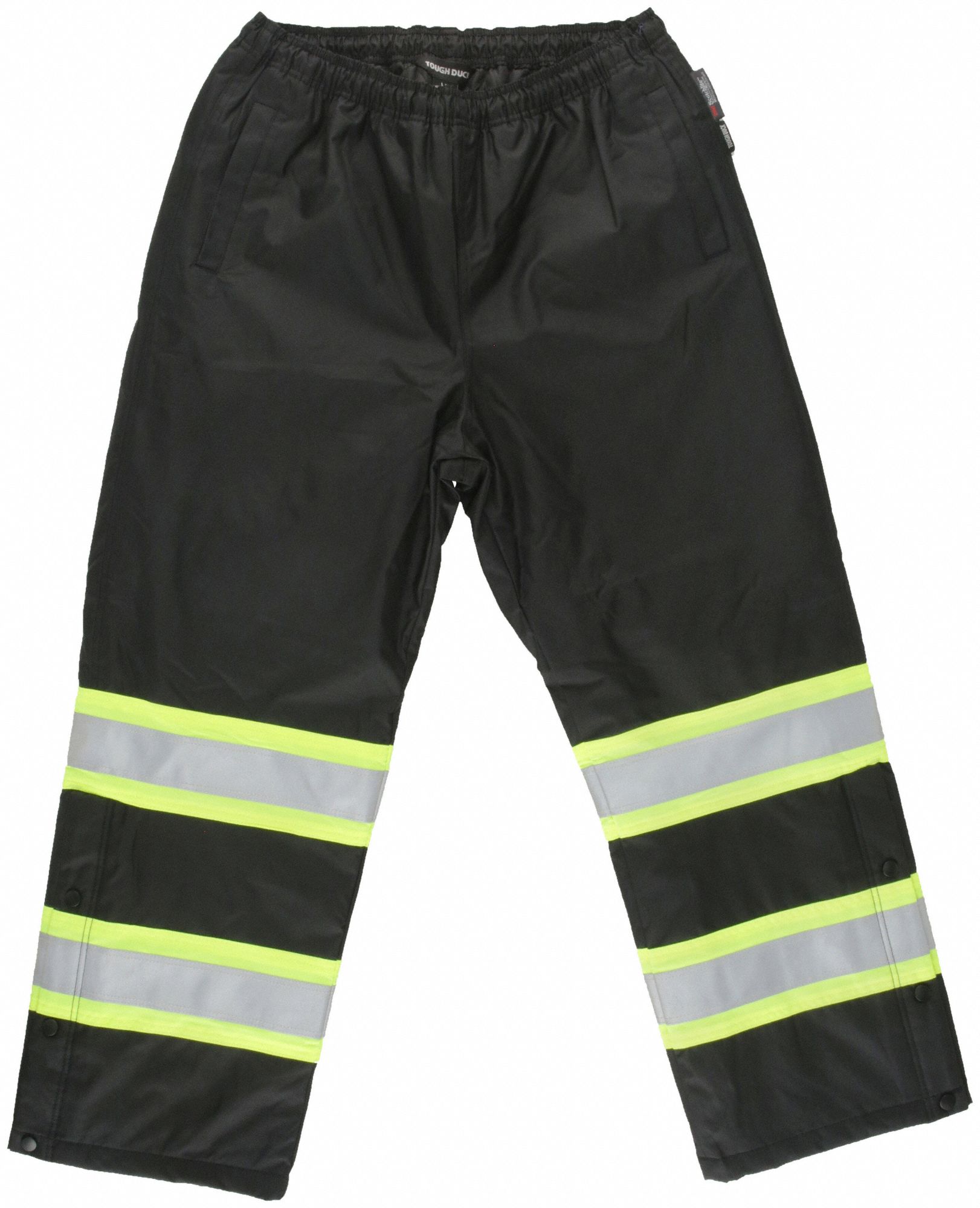 TOUGH DUCK HI-VIS SAFETY PANTS, ANSI CLASS E, 38 X 30 IN, BLACK, INSULATED,  L - High-Visibility Pants, Overalls & Gaiters - RICS61411L-BLK