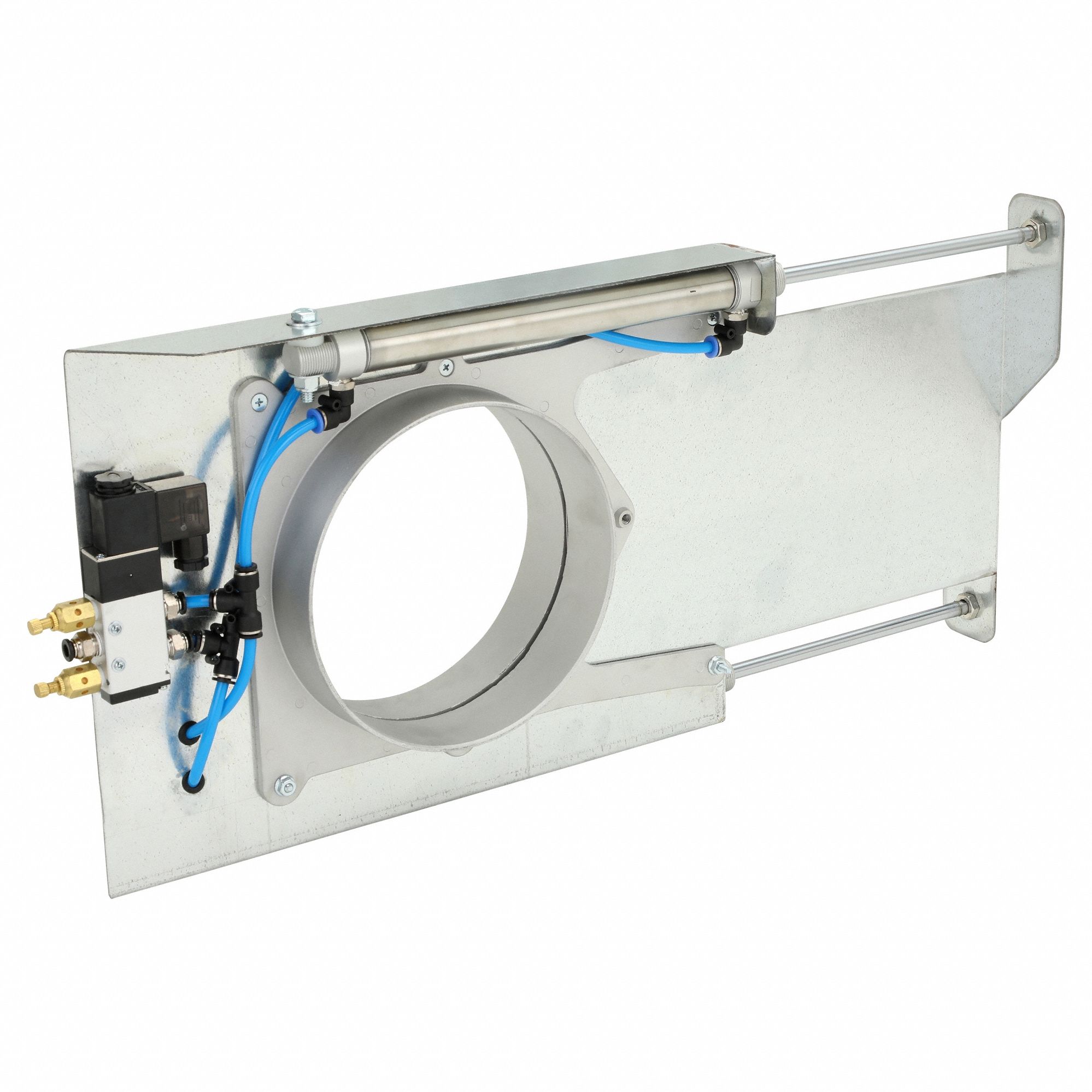 Blast Gate: 8 in Duct, Galvanized Steel Blade, Cast Aluminum Body, 13 1/2 in x 11 5/8 in x 4 in