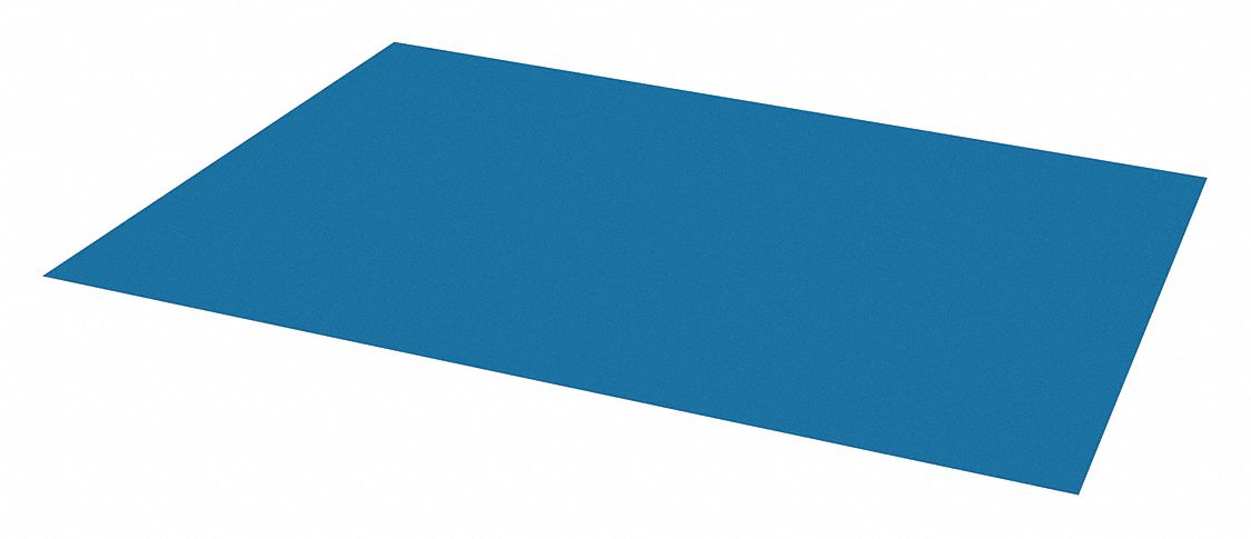 Magnetic Tool Storage Sheet: 24 in x 18 in x 1/32 in, Vinyl, Blue, Vinyl Coated
