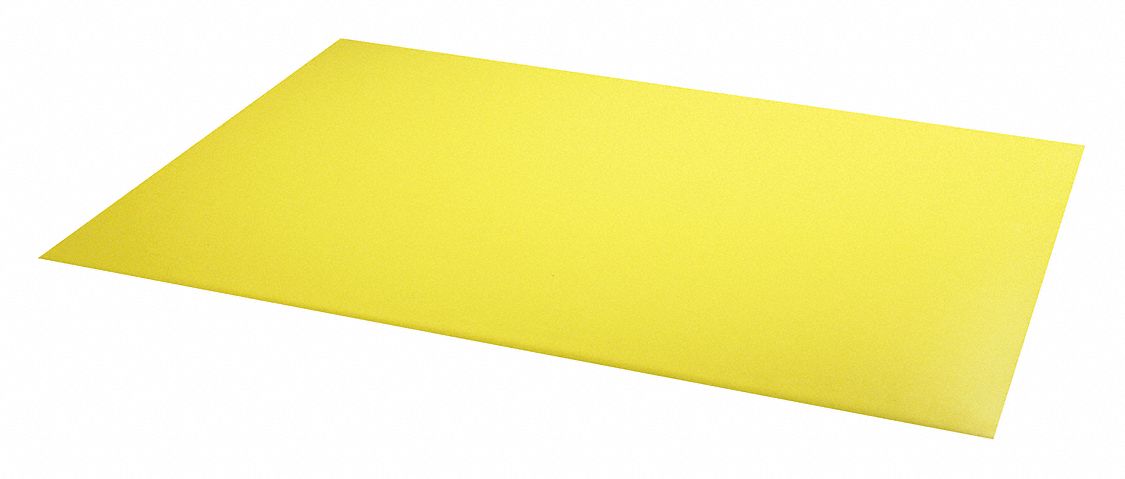 Magnetic Tool Storage Sheet: 24 in x 18 in x 1/32 in, Vinyl, Yellow, Vinyl Coated