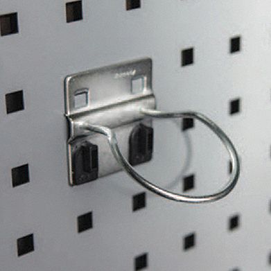 SINGLE RING TOOL HOLDER, 3 IN X 2¼ IN X 2⅜ IN, 2 HOOKS, 3 IN HOOK D, LOCKING CLIP