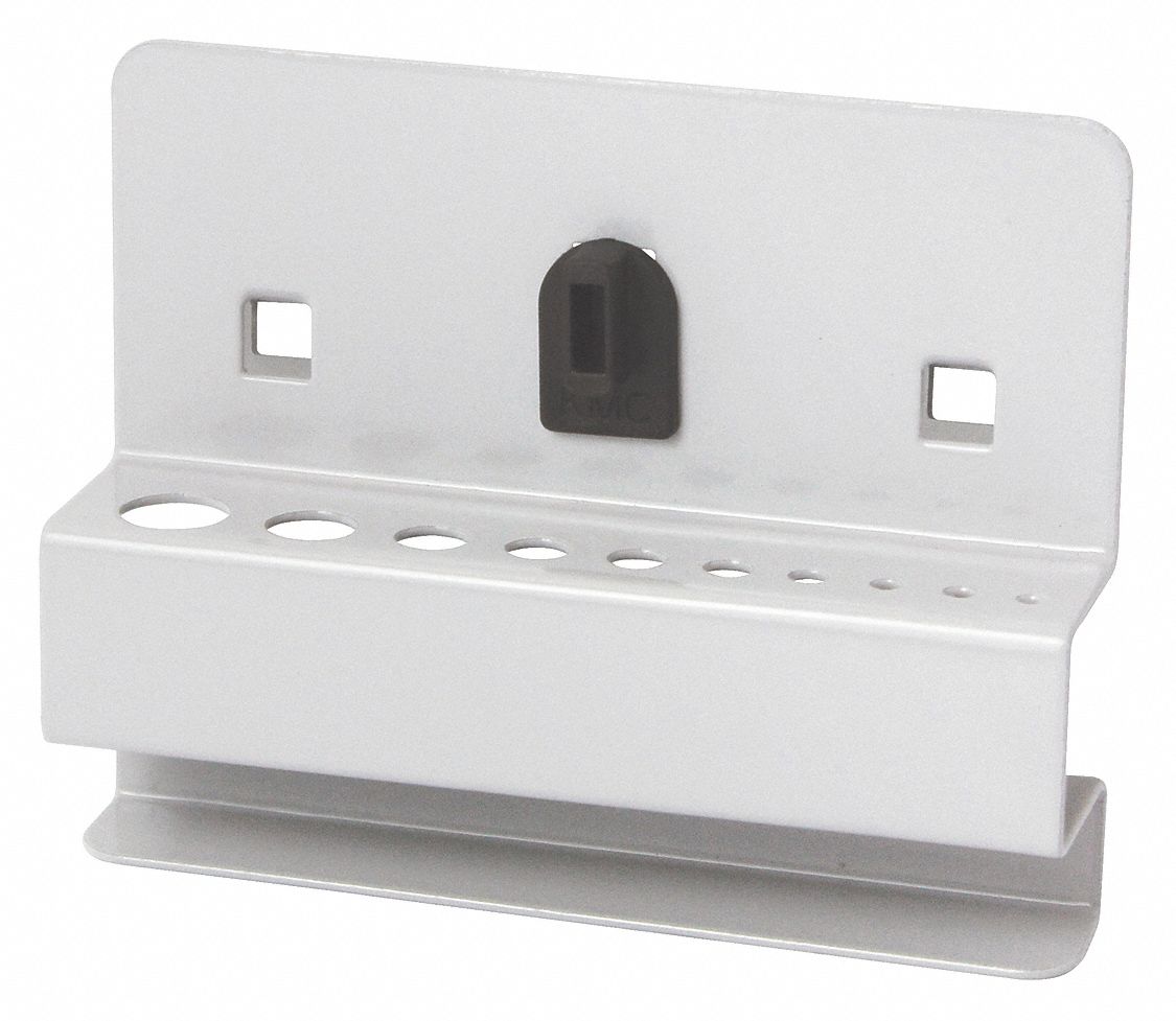 HEX WRENCH RACK, 1 IN X 4½ IN X 3½ IN, 1 HOOKS, 1 IN HOOK D, LOCKING CLIP, SURFACE