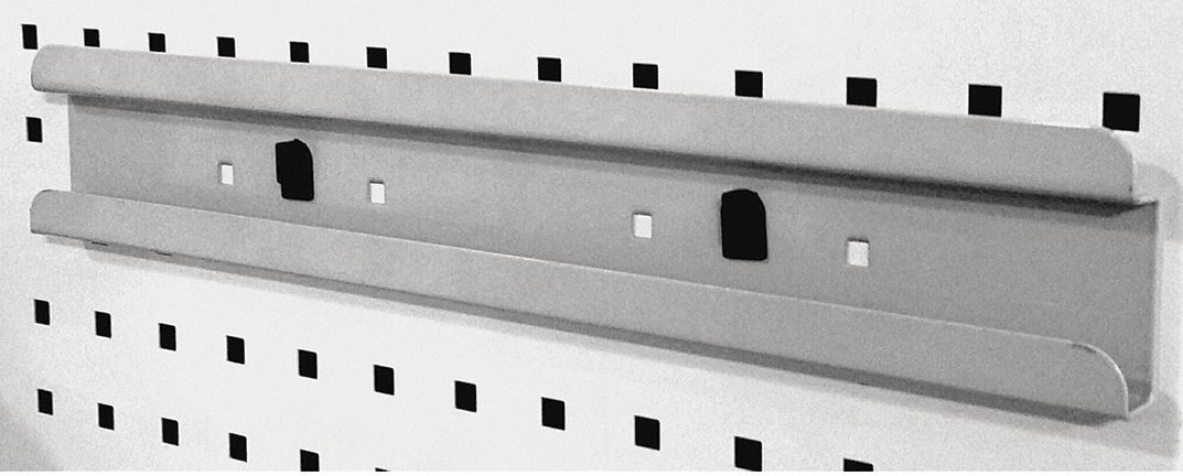 BIN MOUNTING CLIP, 17¾ IN X 17¾ IN X 3 IN, 1 HOOKS, LOCKING CLIP, SURFACE, GREY