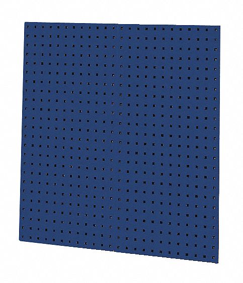 Pegboard Panel: Square, 3/8 in Peg Hole Size, 36 in x 18 in x 1/2 in, Steel, Blue