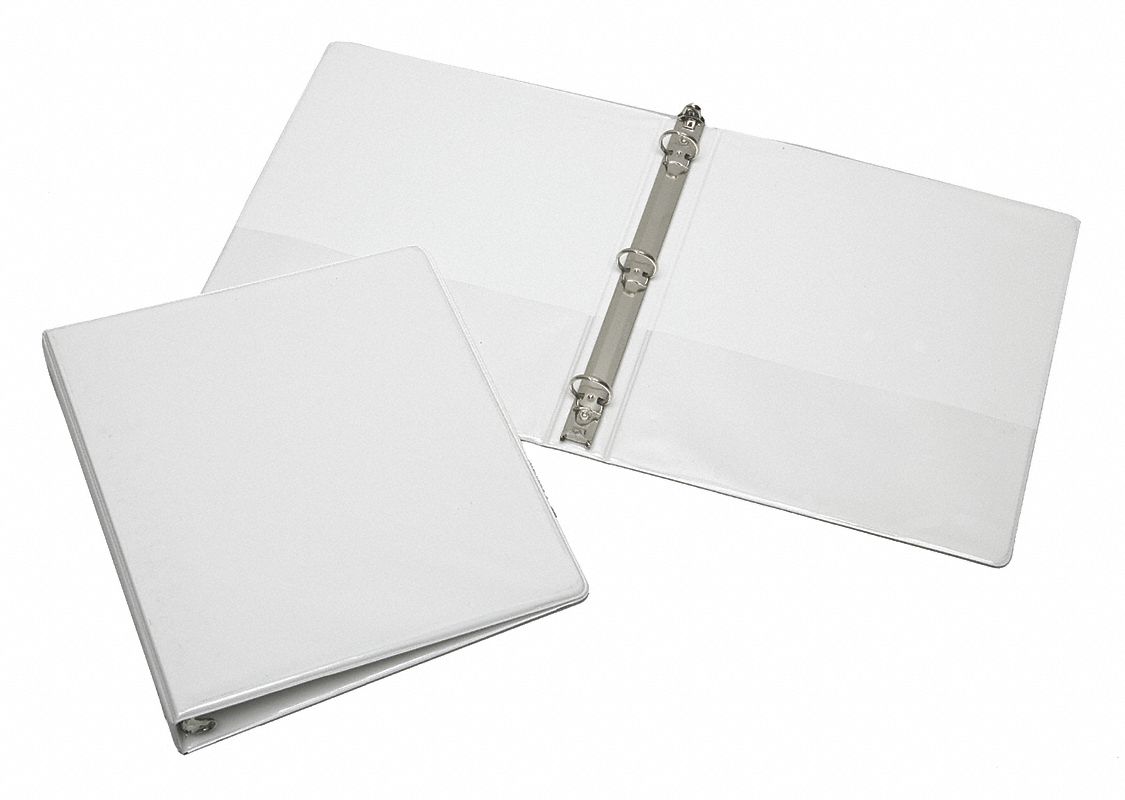ABILITY ONE 3-RING BINDER,ROUND,2 IN,VINYL,WHITE - 25730