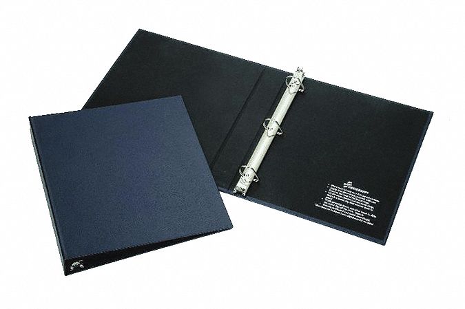 Ring Binder: 1 in Ring Size, D-Ring, 220 Sheet Capacity, Plain, Vinyl, Blue