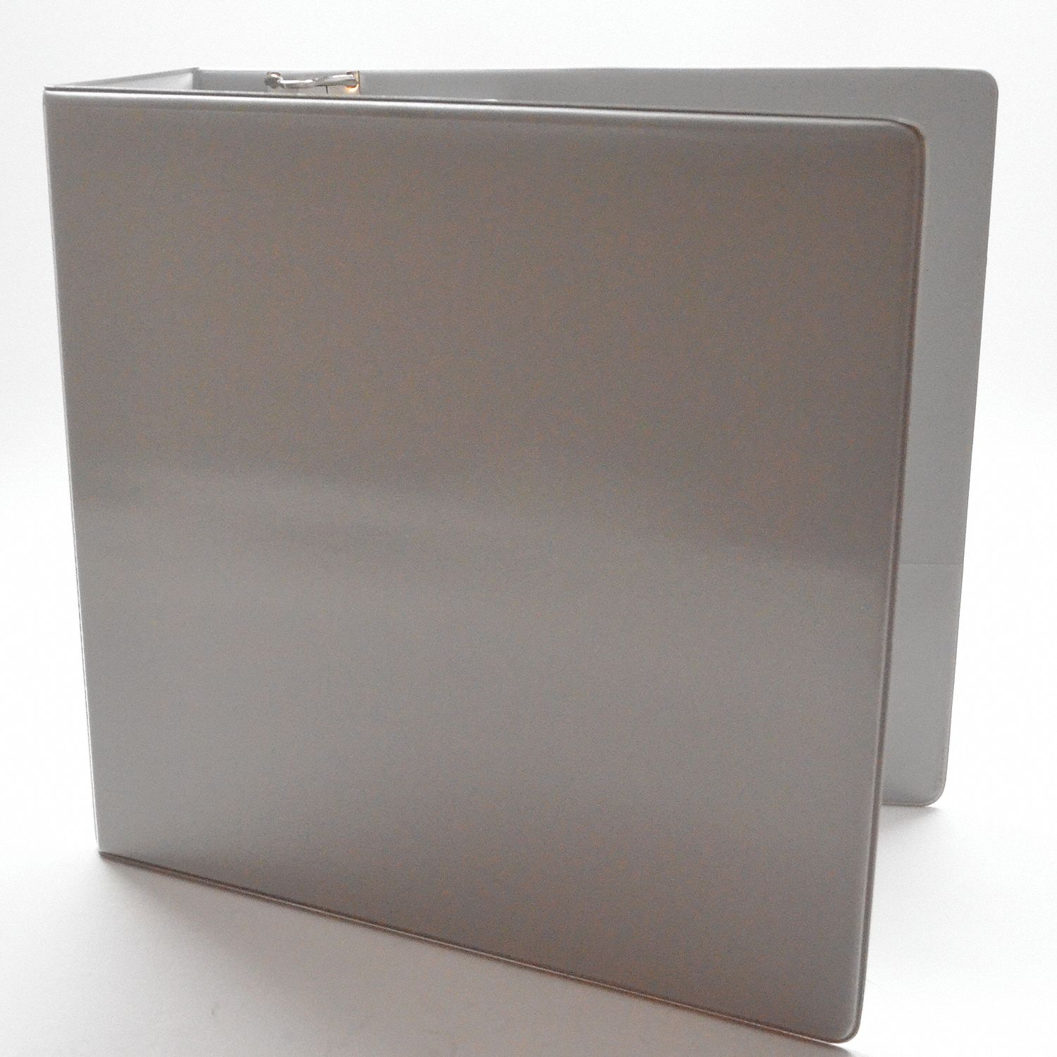 Ring Binder: 3 in Ring Size, Round, 575 Sheet Capacity, Clear Sleeve, Vinyl, Gray