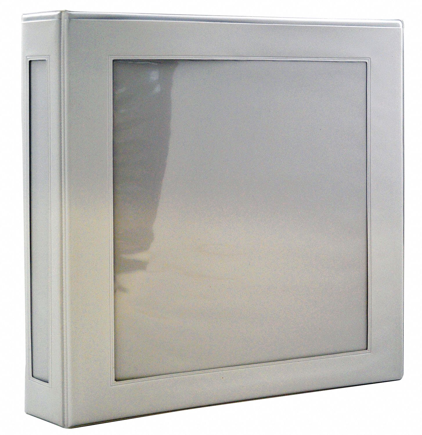 Ring Binder: 1/2 in Ring Size, Slant D-Ring, 110 Sheet Capacity, Clear Sleeve, Vinyl, White