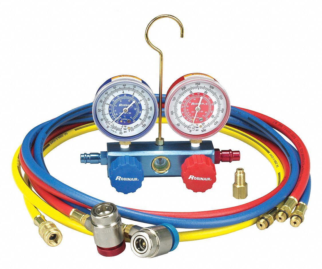 Robinair Manifold Gauge Set Number Of Valves 2 3 2 3 Gauge Accuracy 0 To 500 Psi Gauges High Side Red 54hd84 41234 Grainger