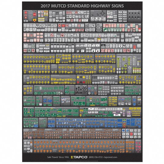 TAPCO MUTCD Sign Poster: 48 in x 36 in Nominal Sign Size, No Protective ...