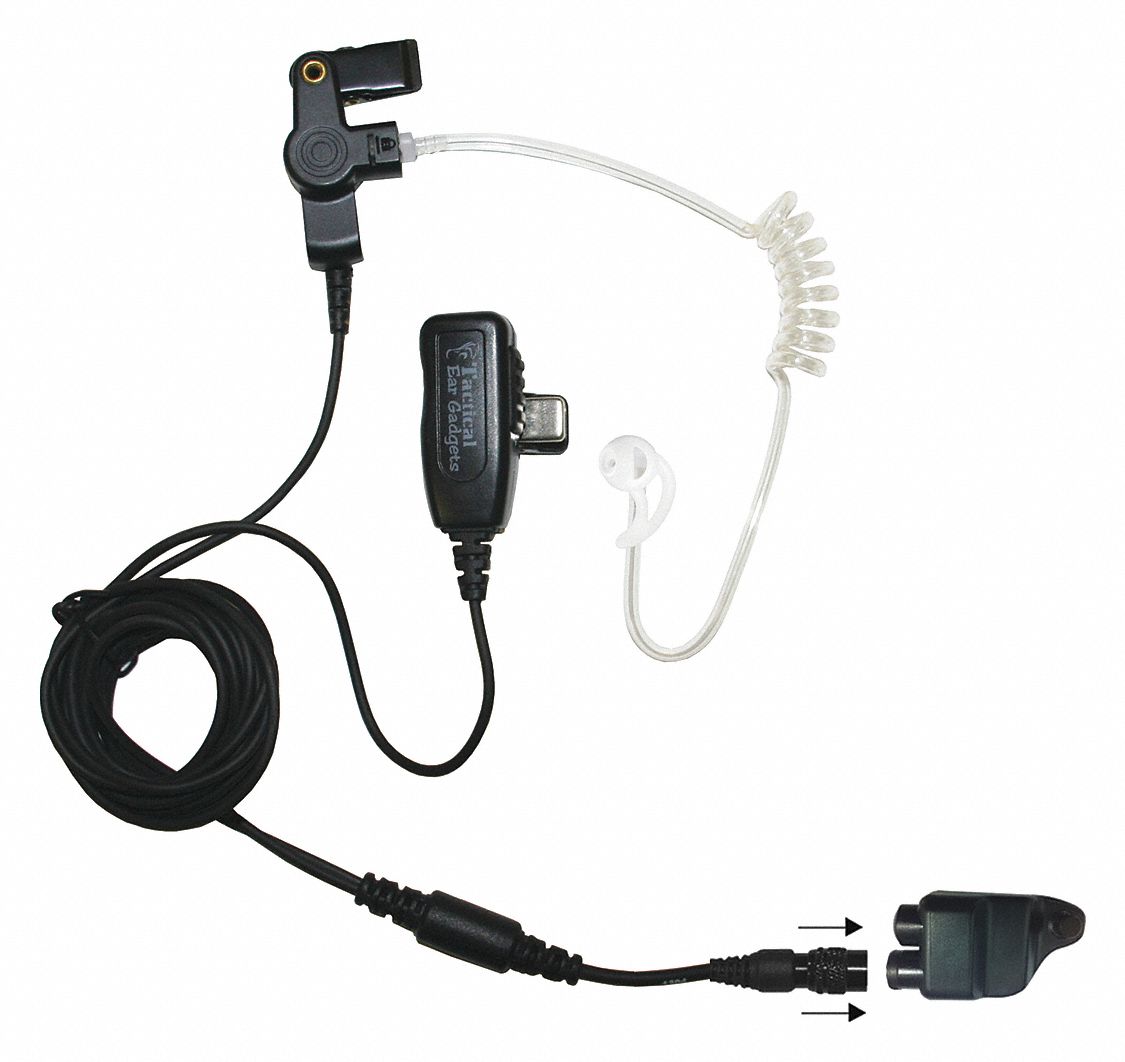 EARPHONE CONNECTION, Fits Harris, Earbud, Surveillance Kit - 54HH77 ...