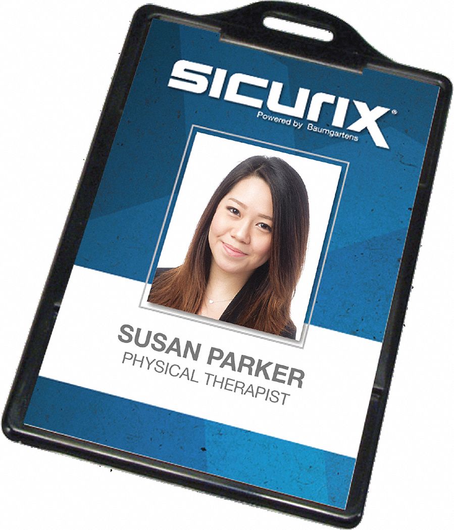 SICURIX ID BADGE HOLDER,VERTICAL,PK100 - Security Identification Supplies -  GUS54HP58