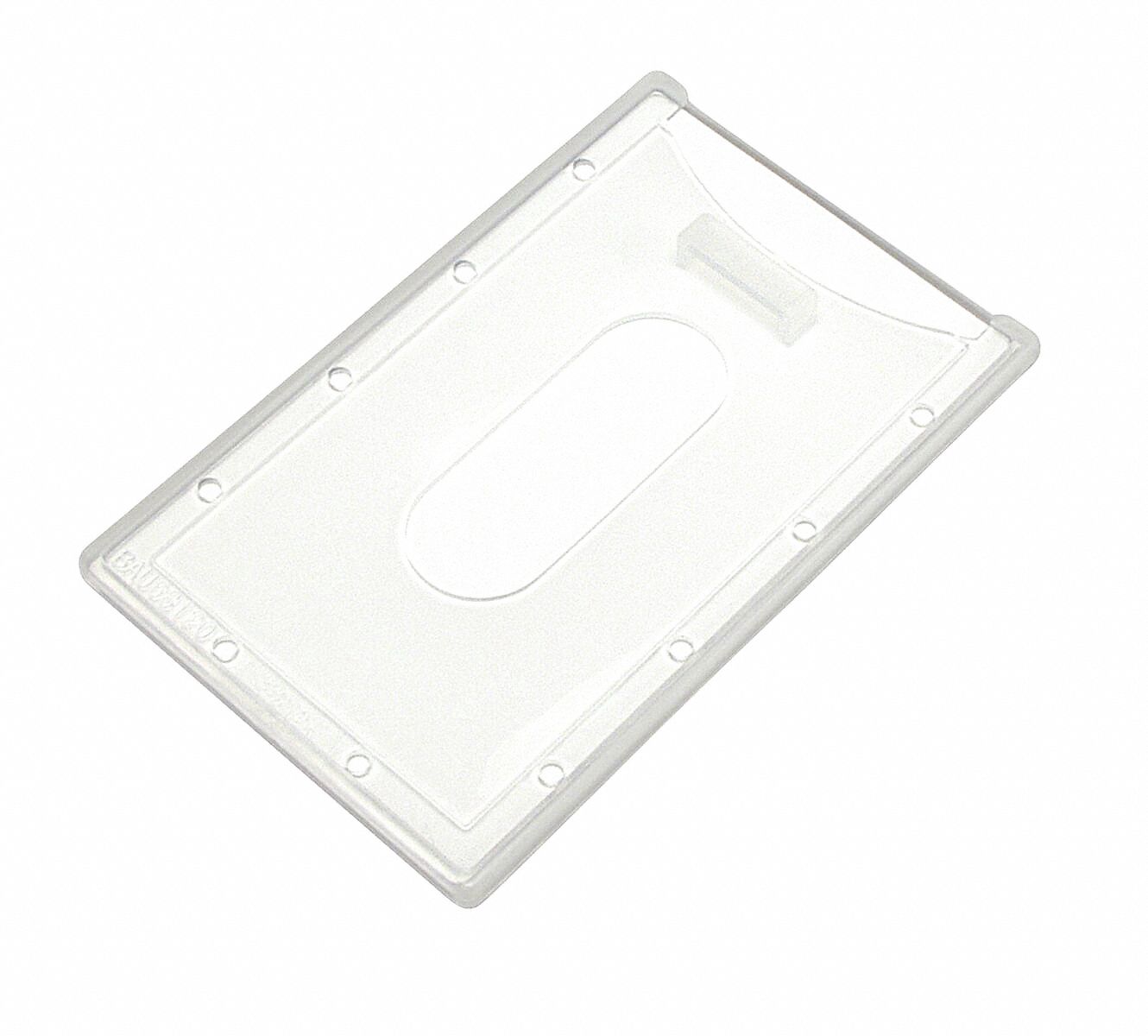 Sicurix ID Badge Holder: Vertical, Clear, Blank, Plastic, 3 3/4 in Lg, 2 1/4 in Wd, 100 Pk [PK/100] Model: Bau 68120