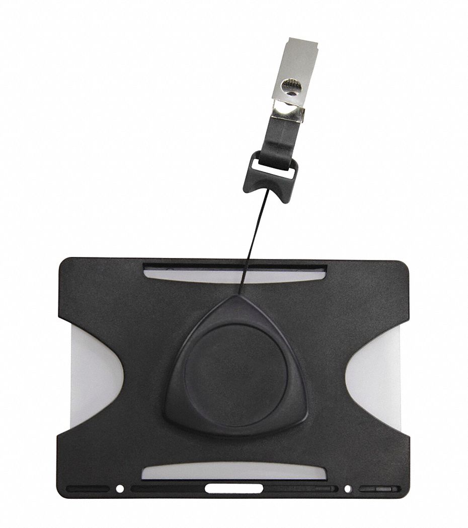 SICURIX, Retractable Reel, Black, Badge Holder 54HP64BAU 68171 Grainger