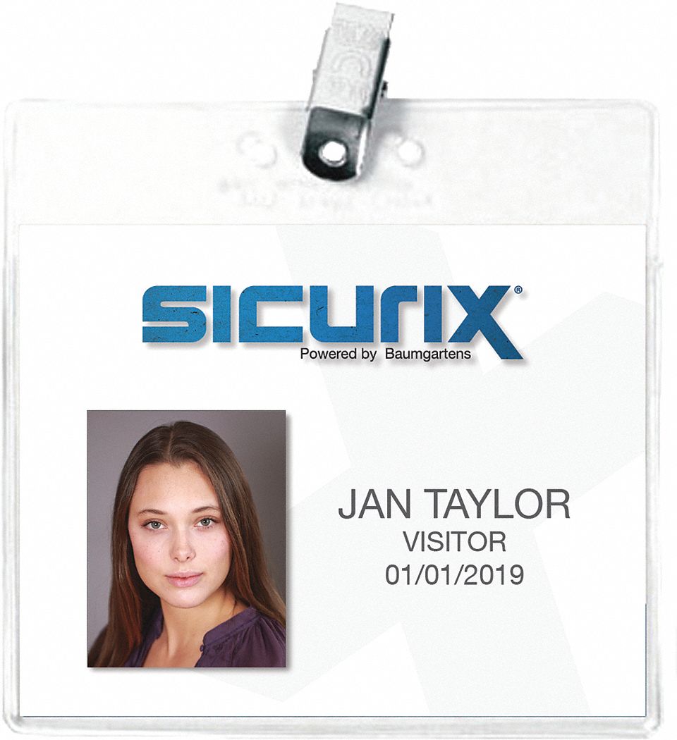 SICURIX, Horizontal, Clear, Convention Badge Holder 54HP67BAU 67840 Grainger
