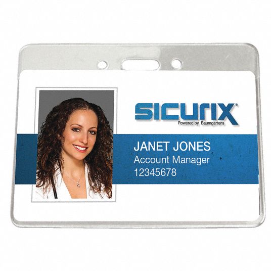 SICURIX, Horizontal, Clear, Government Badge Holder - 54HP68|BAU 67870 ...