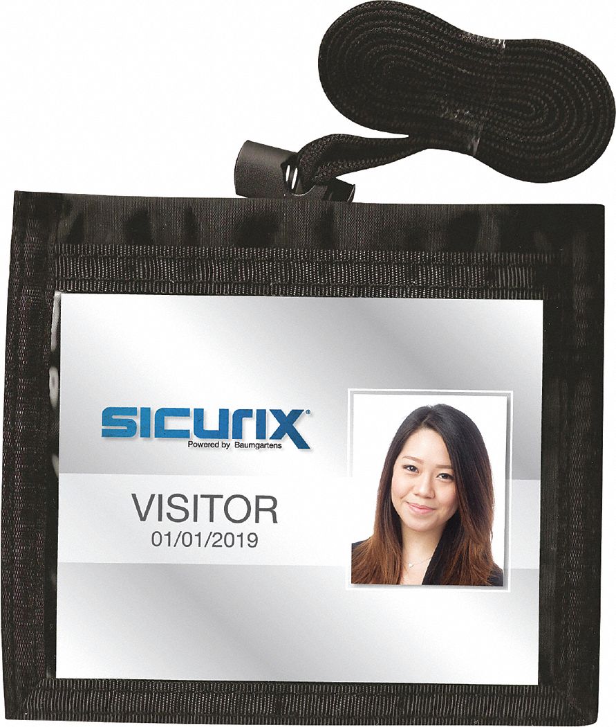 SICURIX Badge Holder, Horizontal, PK12 54HP72BAU 55130 Grainger