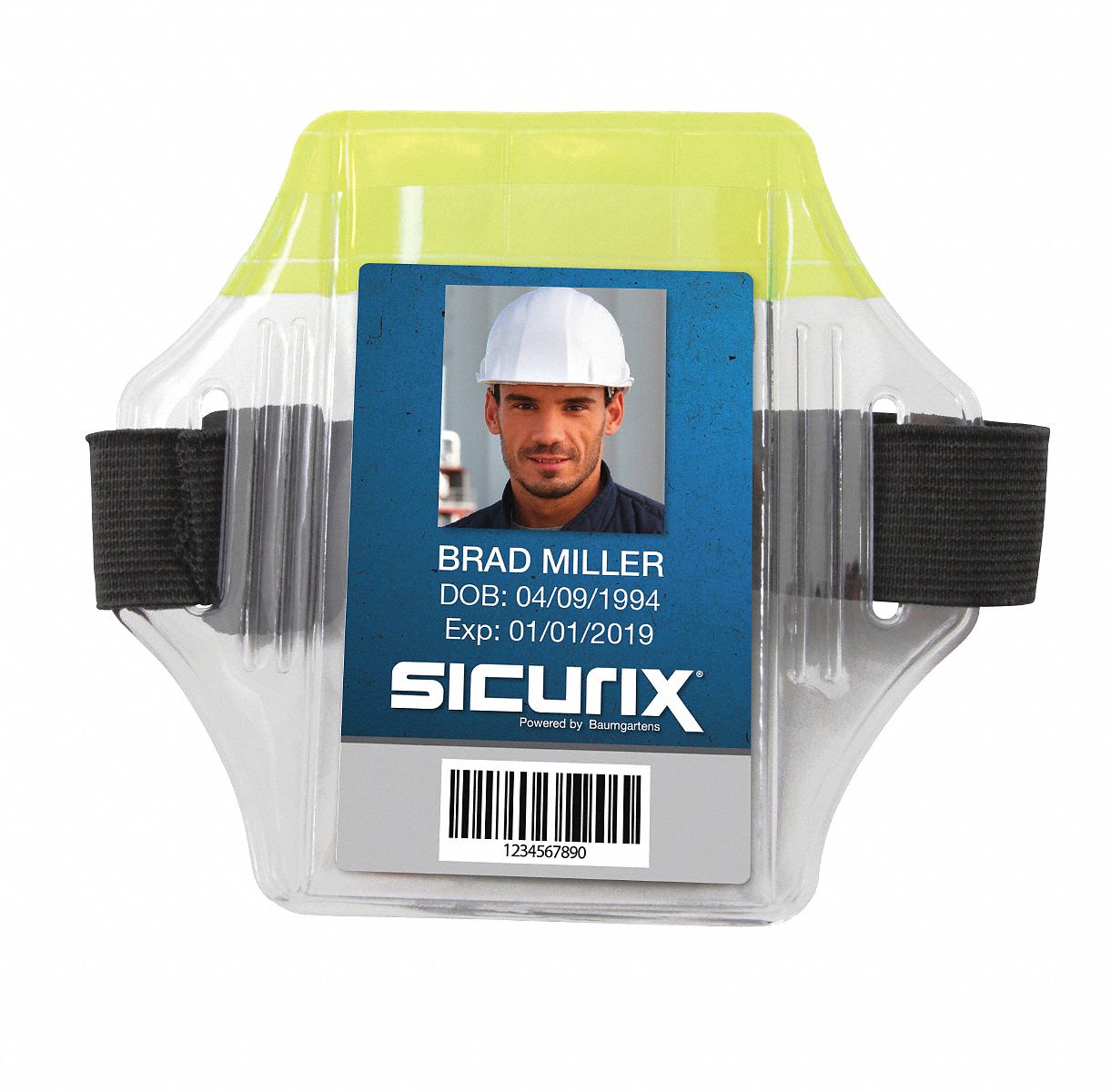 Sicurix ID Badge Holder: Vertical, Black, Blank, Nylon, 4 1/4 in Lg, 1/64 in Wd, Pen Loop, 12 Pk [PK/12] Model: Bau 55710