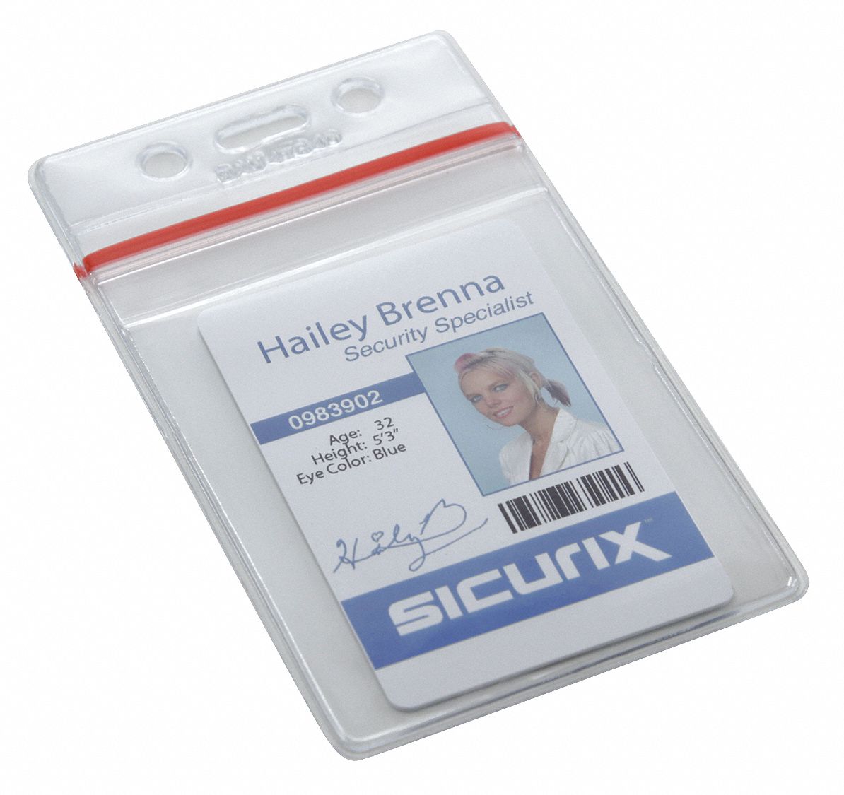 Sicurix Sealable Cardholder, Vertical, 2.62X3.75, Clear, 50/Pack