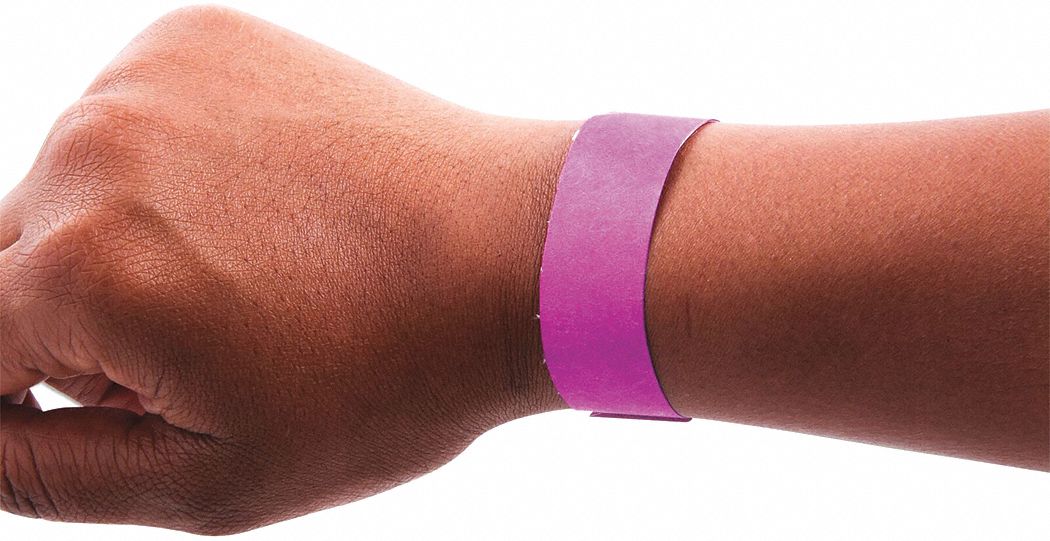 SICURIX Security Wristband, Waterproof, PK100 54HP95BAU 85014 Grainger