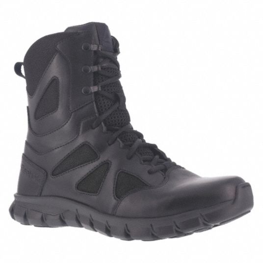 REEBOK Tactical Boots: Plain, Black, Lace Up, M, 9, Military/Tactical ...