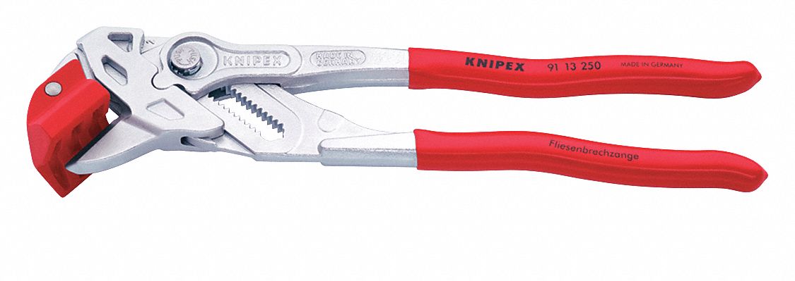 Tile Cutting Pliers: 1 Pieces, 1-3/4 in, 10 in, Silver, Manual