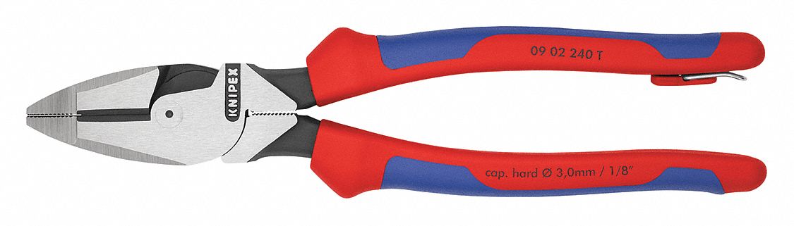 LINEMANS PLIER, FLAT, 9½ IN OVERALL L, 1½ IN JAW L, 1⅞ IN JAW W, 1¼ IN JAW THICK