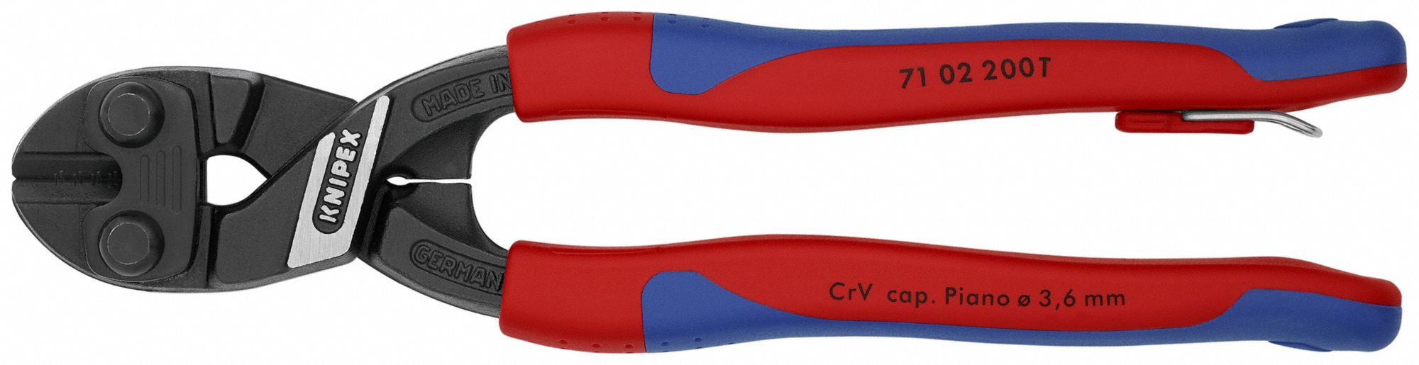 Bolt Cutters: Steel, For 1/4 in Max Dia Soft Steel, For 3/16 in Max Dia Medium Steel, Plastic