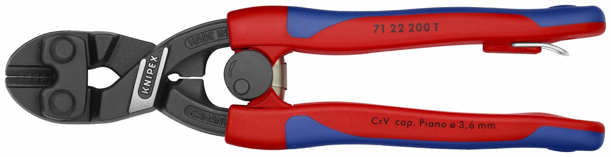 Bolt Cutters: Steel, For 1/4 in Max Dia Soft Steel, For 3/16 in Max Dia Medium Steel, Plastic