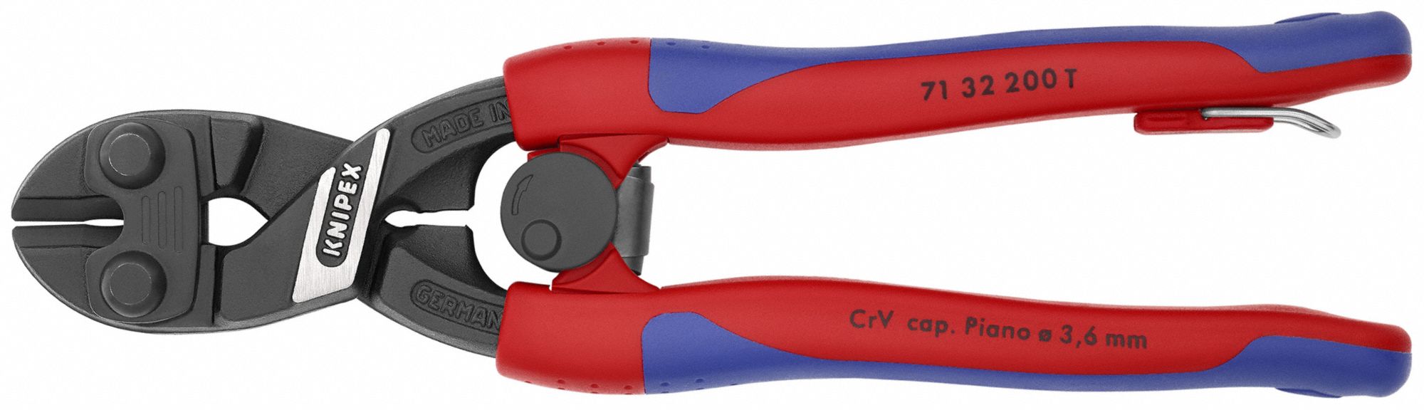 Bolt Cutters: Steel, For 1/4 in Max Dia Soft Steel, For 3/16 in Max Dia Medium Steel